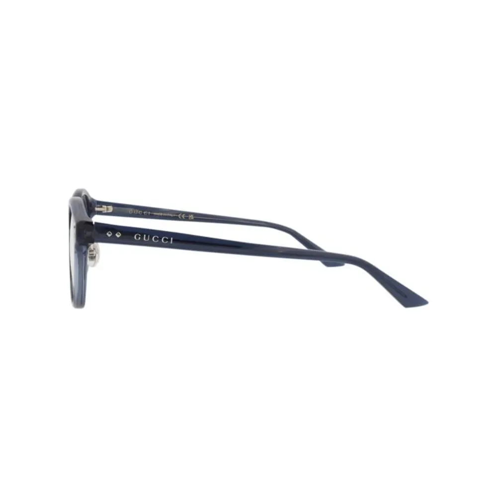 Gucci Round-Frame Recycled Acetate Optical Frames Blue Mens